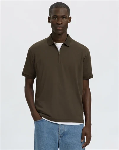 Selected - SLMFave Noos Zip Polo - Delicioso 